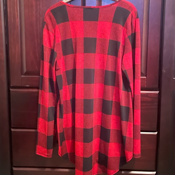 Red Buffalo Plaid Tunic Top - Picture 4 of 7